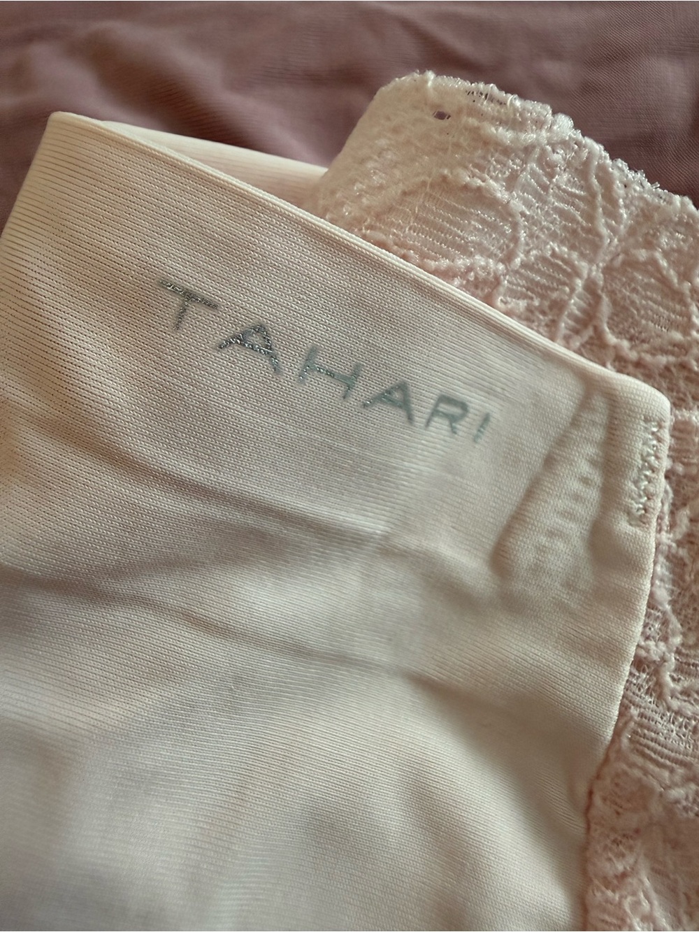 6 pk Tahari Women's Cream Lace-Trim Shapewear panties